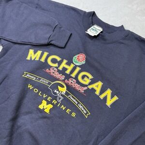 Michigan Wolverines‎ Rose Bowl 2005 Sweatshirt Y2K College Football M NWOT